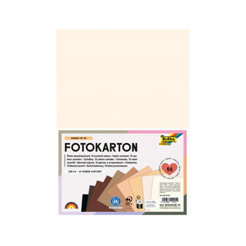 Papier cartonne folia shades of us din a4 300gr coloris assortis paquet 50 feuilles