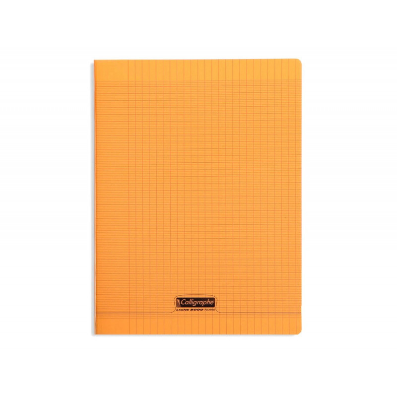 Cahier piqué clairefontaine couverture polypropylène transparente a4+ 24x32cm 96 pages 90g séyès coloris orange
