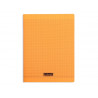 Cahier piqué clairefontaine couverture polypropylène transparente a4+ 24x32cm 96 pages 90g séyès coloris orange