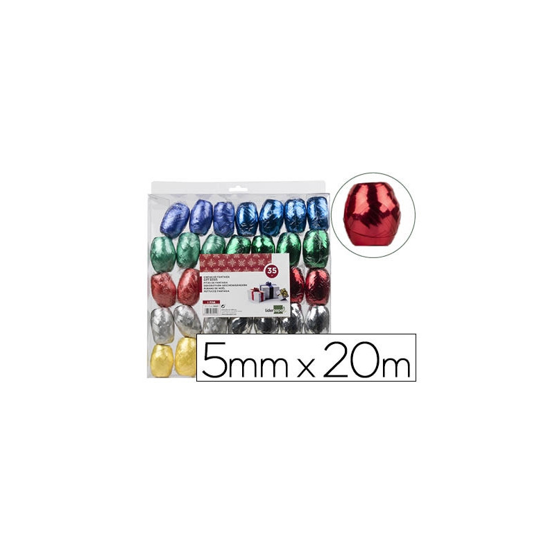 Oeuf bolduc liderpapel 20mx5m m coloris assortis