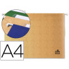 Dossier suspendu liderpapel papier cartonné kraft 230g a4 tiroir viseur supérieur 90mm fond v baguette métallique