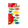 Gommette apli silhouettes tailles et coloris assortis pochette 132 unites