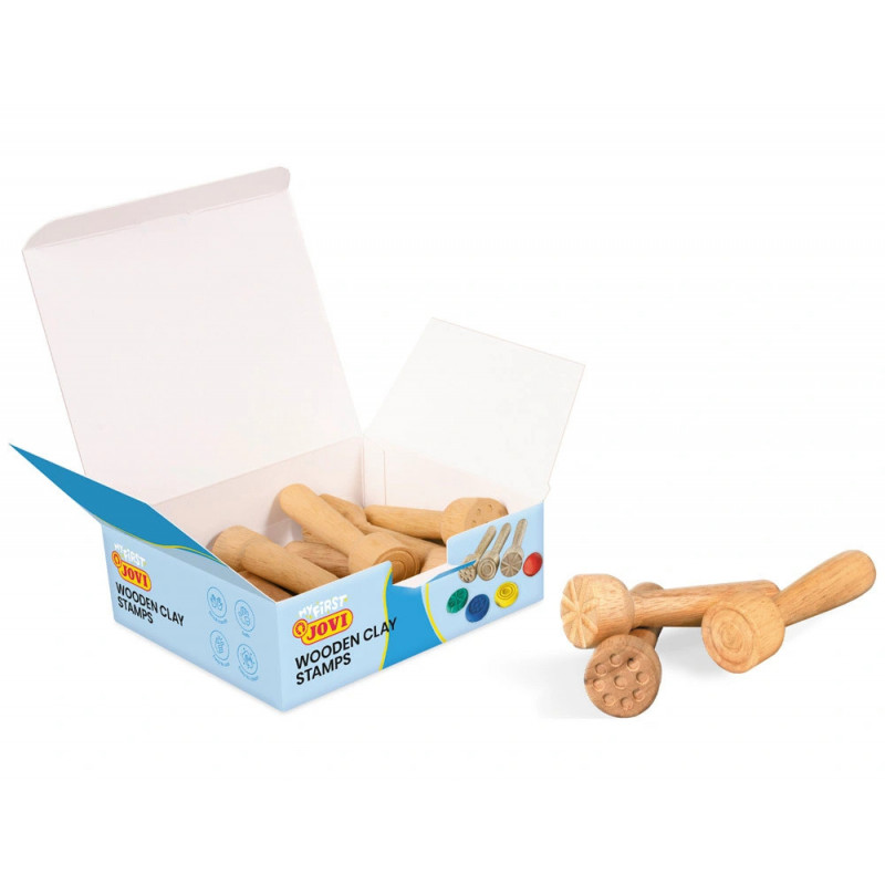 Tampon pate a modeler jovi plastilina baby bois modeles assortis kit scolaire 12 unites