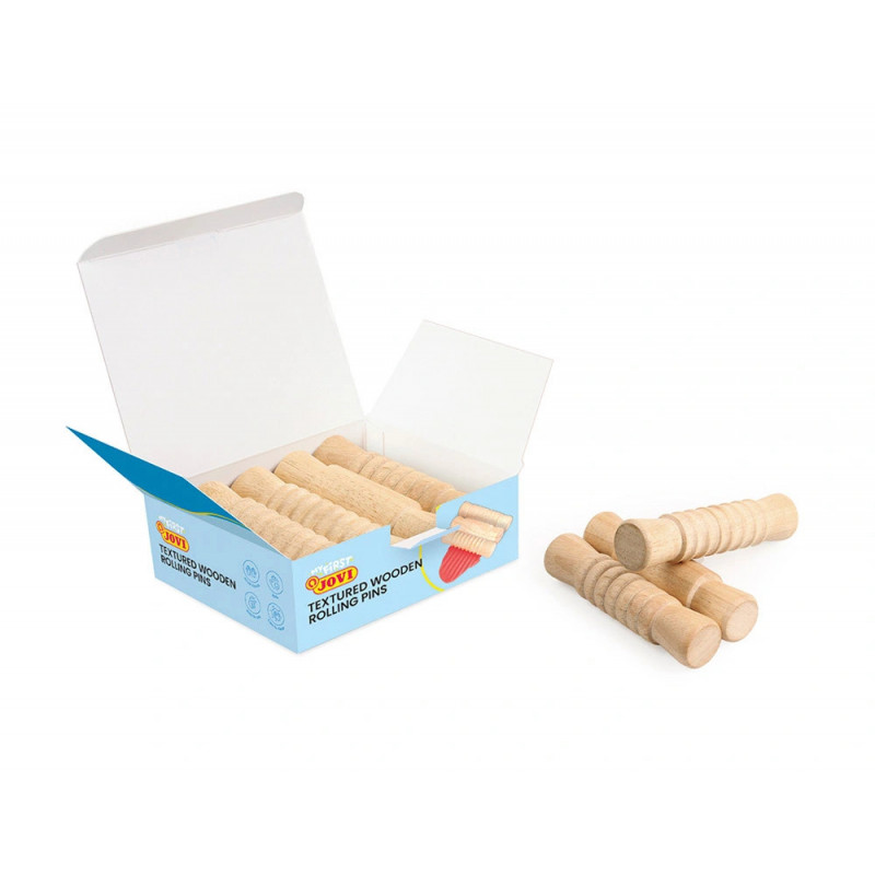Rouleau modelage jovi my first plastilina baby bois textures assorties kit scolaire 9 unites