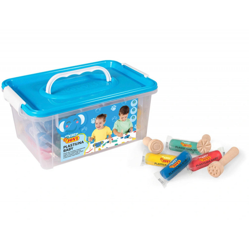 Pate a modeler jovi plastilina baby coffret coloris assortis 20 pains 38g + 9 tampons bois pour pate a