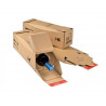 Boite expedition pour bouteilles kraft brun calage integre assemblage facile autocollant 7,4x7,4x35cm