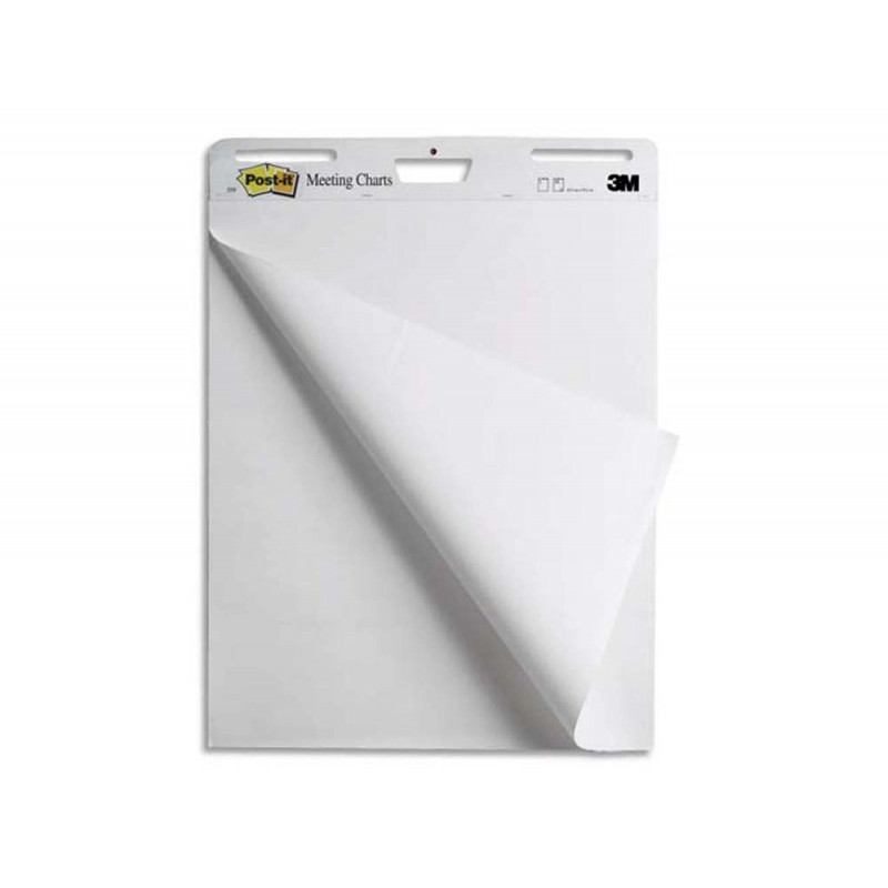 Tableau de réunion post-it easelpad bloc 30 feuilles blanches repositionnables 635x762mm lot de 2