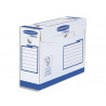 Boîte archives bankers box heavy duty carton montage manuel dos 15cm coloris blanc bleu