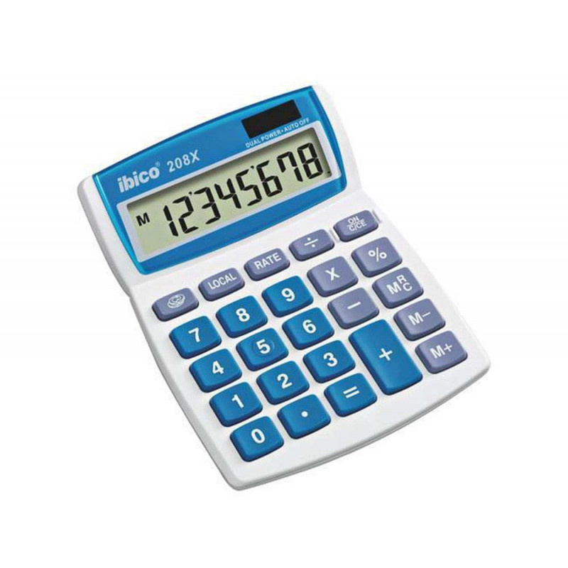 Calculatrice ibico bureau 208x ecran lcd 8 chiffres ecran inclinable blister