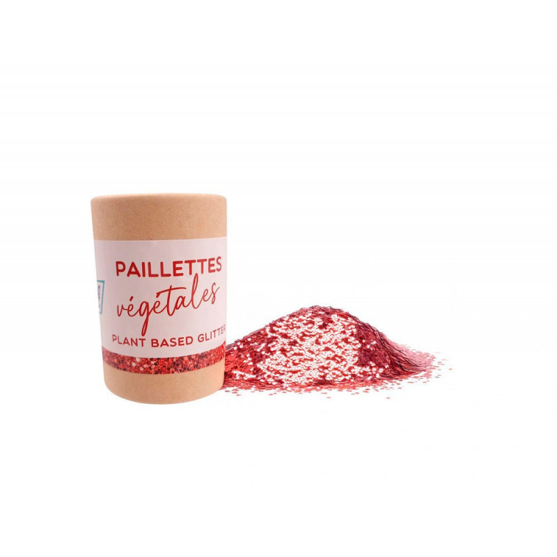 Paillettes oz international biodegradable vegetales tube carton 35g coloris rouge