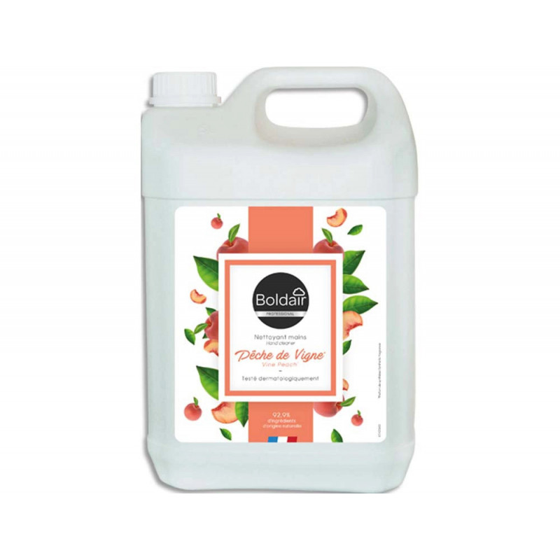 Savon liquide boldair glycérine parfum pêche de vigne bidon 5 l