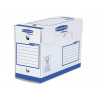 Boîte archives bankers box heavy duty carton blanc bleu dos 20 cm montage manuel