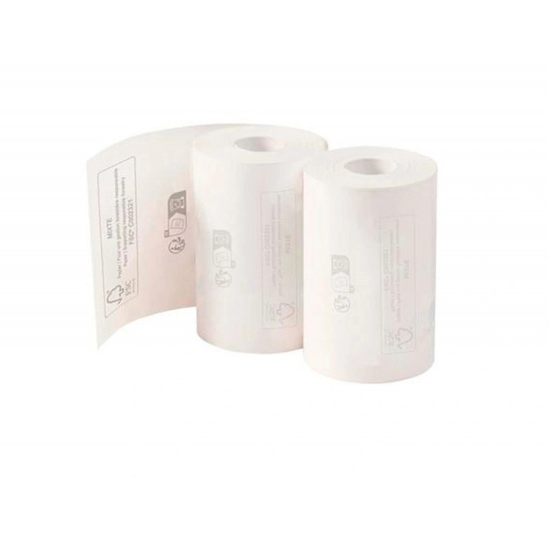 Bobine thermique exacompta tickets carte bancaire 1 pli 57x40mm 18m 55gr sans phenol plastique boite de 20