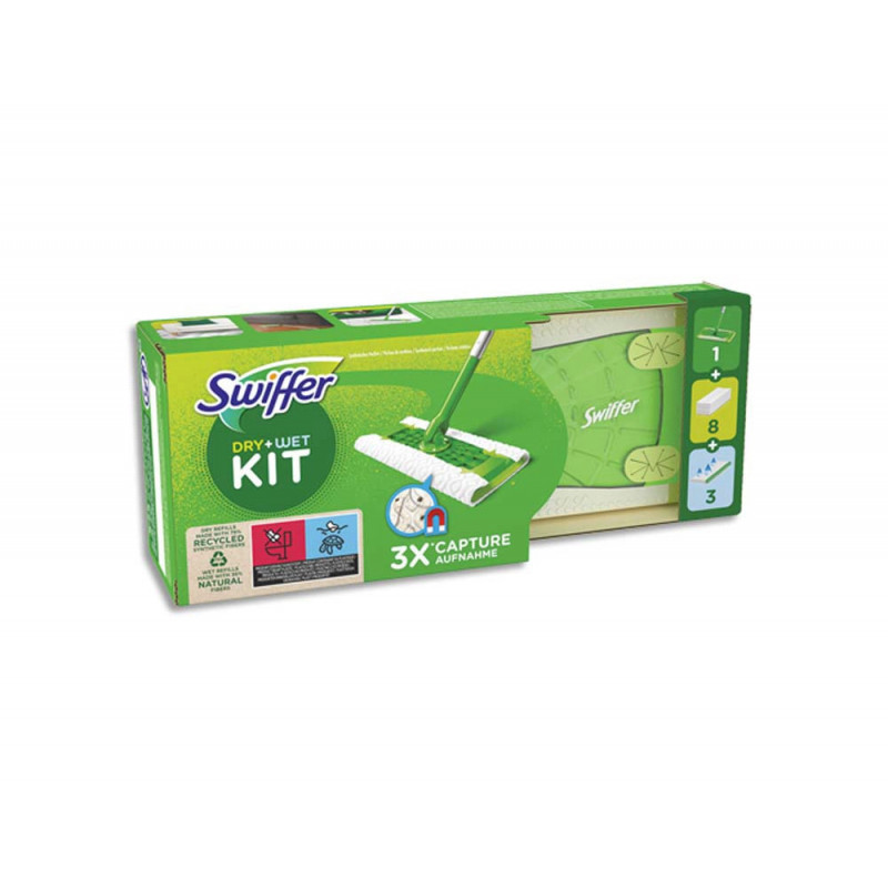 Kit balai swiffer avec 8 lingettes sèches et 3 lingettes humides