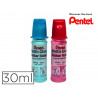 Colle pentel er153 inodore flacon 30ml coloris assortis bleu et rose présentoir de 24 unités