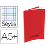 Cahier conquérant polypropylène a5+ 17x22cm 140 pages 90g séyès coloris rouge