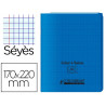 Cahier conquérant polypropylène a5+ 17x22cm 140 pages 90g séyès coloris bleu