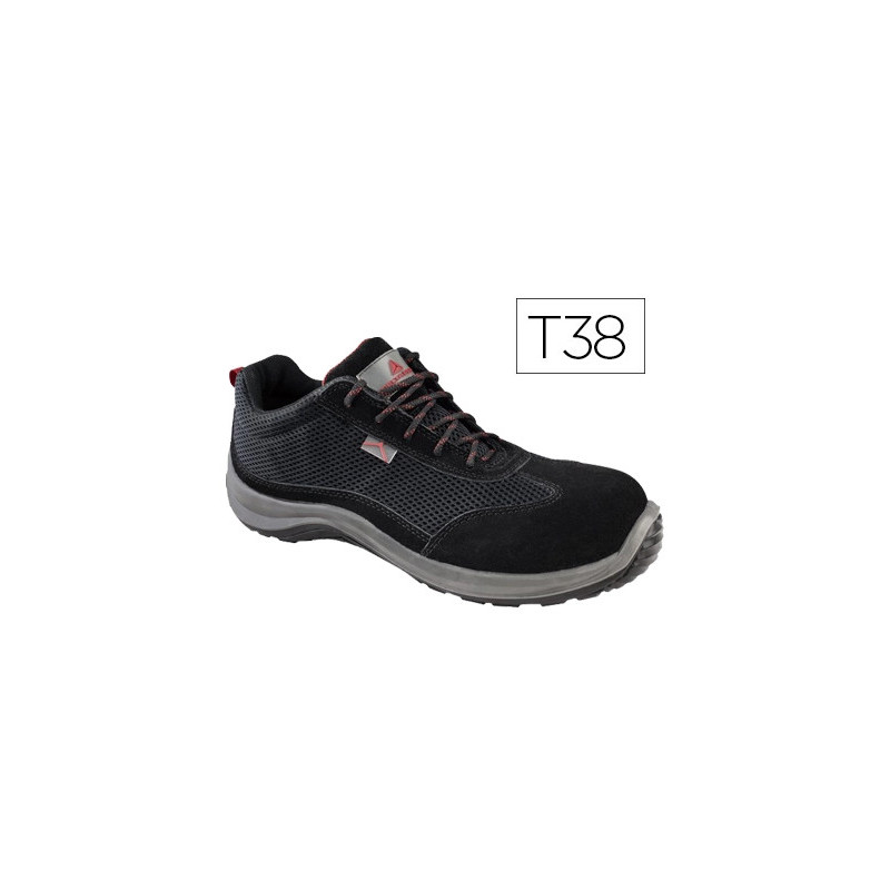 Chaussures basse cuir croute velour/mesh s1p src coloris noir taille 38