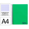 Cahier spirale liderpapel a4 micro wonder 240 pages 90g 5x5mm 4 trous 5 bandes couleurs vert