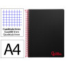 Cahier spirale liderpapel a4 micro wonder 240 pages 90g 5x5mm 4 trous 5 bandes couleurs noir