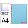 Cahier spirale liderpapel a4 micro wonder 240 pages 90g 5x5mm 4 trous 5 bandes couleurs bleu ciel