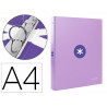 Classeur antartik 4 anneaux ronds 25mm a4 carton rembordé coloris lavande