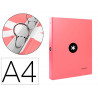 Classeur antartik 4 anneaux ronds 25mm a4 carton rembordé coloris corail