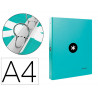 Classeur antartik 4 anneaux ronds 25mm a4 carton rembordé coloris menthe