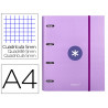 Classeur antartik 4 anneaux ronds 40mm a4 carton rembordé feuillets mobiles q5x5 colorislavande