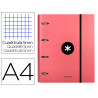 Classeur antartik 4 anneaux ronds 40mm a4 carton rembordé feuillets mobiles q5x5 coloriscorail