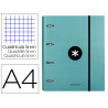 Classeur antartik 4 anneaux ronds 40mm a4 carton rembordé feuillets mobiles q5x5 coloris menthe