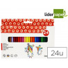 Crayon cire liderpapel 115mm résistant non salissant effaçable étui carton 24 unités