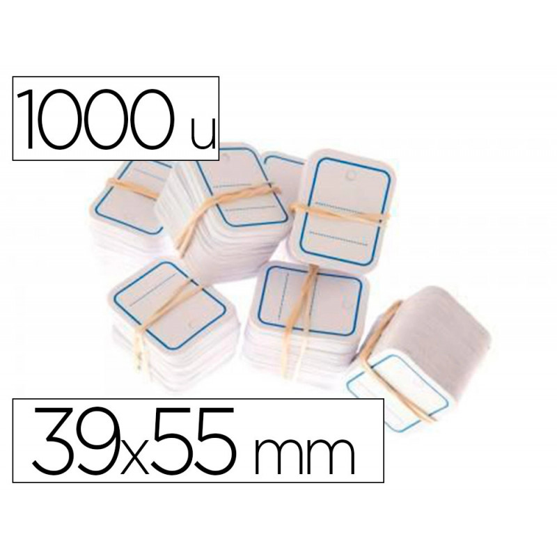 Étiquettes apli-agipa textiles perforées 224g cadres et lignes bleus 39x55mm boîte de 1000u