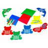 Jeu mon premier tissage contient 270 bandes 12 planches 12 animaux prédécoupés en plastique souple coloris assortis