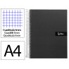 Cahier spirale liderpapel crafty couverture contrecollée a4 240p 90g/m2 5x5mm microperforé4 trous coloris noir