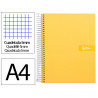 Cahier spirale liderpapel crafty couverture contrecollée a4 240p 90g/m2 5x5mm microperforé 4 trous coloris jaune