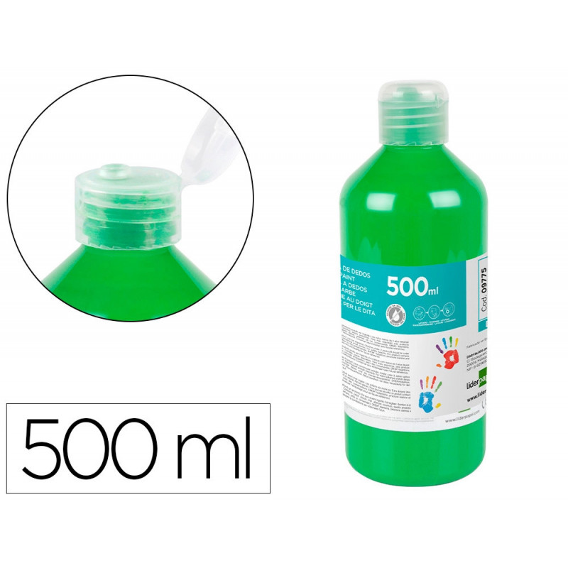 Gouache doigt liderpapel liquide lavable base eau coloris vert flacon de 125ml