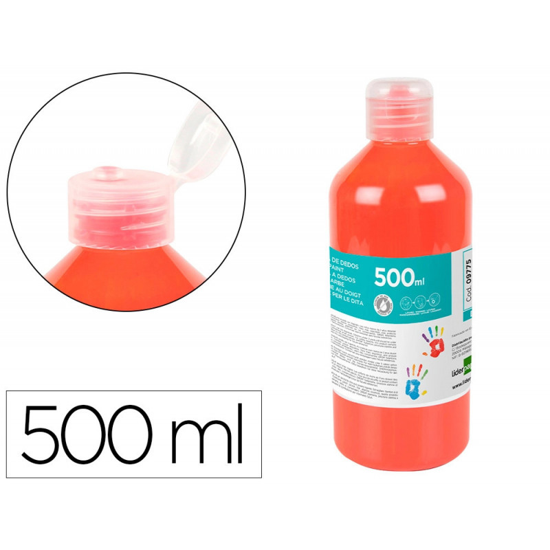 Gouache doigt liderpapel liquide lavable base eau coloris rouge flacon de 125ml