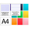Cahier spirale liderpapel jolly couverture contrecollée a5 280p 75g/m2 5x5mm microperforé 6 trous coloris assortis
