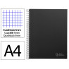 Cahier spirale liderpapel jolly couverture contrecollée a4 280p 75g/m2 5x5mm microperforé 4 trous coloris noir