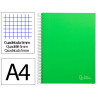 Cahier spirale liderpapel jolly couverture contrecollée a4 280p 75g/m2 5x5mm microperforé 4 trous coloris vert