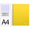 Cahier spirale liderpape jollycouverture contrecollée a4 280p 75g/m2 5x5mm microperforé 4 trous coloris jaune