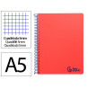 Cahier spirale liderpapel a5 micro wonder 240 pages 90g 5x5mm 6 trous 5 bandes couleurs rouge