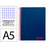 Cahier spirale liderpapel a5 micro wonder 240 pages 90g 5x5mm 6 trous 5 bandes couleurs bleu marine
