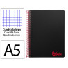 Cahier spirale liderpapel a5 micro wonder 240 pages 90g 5x5mm 6 trous 5 bandes couleurs noir