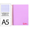 Cahier spirale liderpapel a5 micro wonder 240 pages 90g 5x5mm 6 trous 5 bandes couleurs violet