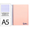 Cahier spirale liderpapel a5 micro wonder 240 pages 90g 5x5mm 6 trous 5 bandes couleurs rose