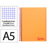 Cahier spirale liderpapel a5 micro wonder 240 pages 90g 5x5mm 6 trous 5 bandes couleurs orange