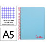 Cahier spirale liderpapel a5 micro wonder 240 pages 90g 5x5mm 6 trous 5 bandes couleurs bleu