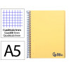 Cahier spirale liderpapel a5 micro wonder 240 pages 90g 5x5mm 6 trous 5 bandes couleurs jaune